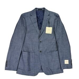 Calvin Klein Mens Mariano Slim Fit Stretch Sport Coat Blue 36R
